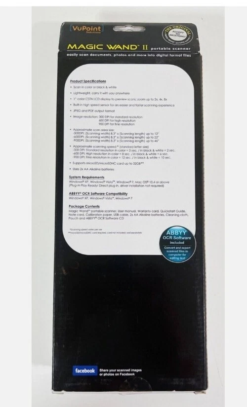 VuPoint Solutions PDS-ST441PU Magic Wand II Portable Scanner NEW Sealed Purple - Image 3 of 4