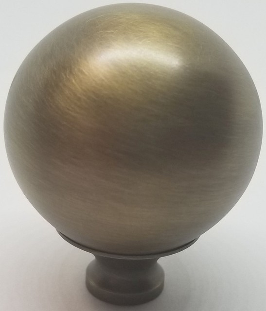 LARGE 2" ANTIQUE BRASS bed ball finial post cannon frame rail