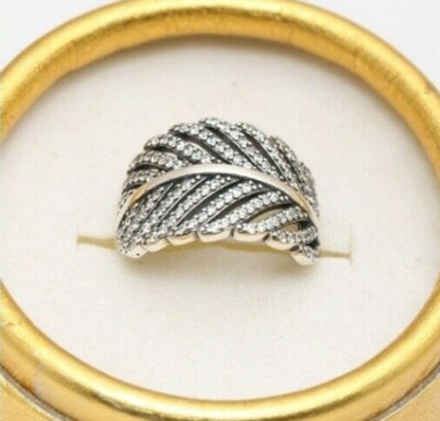 ECHT SILBER S925 FUNKELND LEICHT WIE EINE FEDER RINGGRÖSSE LIMITIERTE MENGE SALE