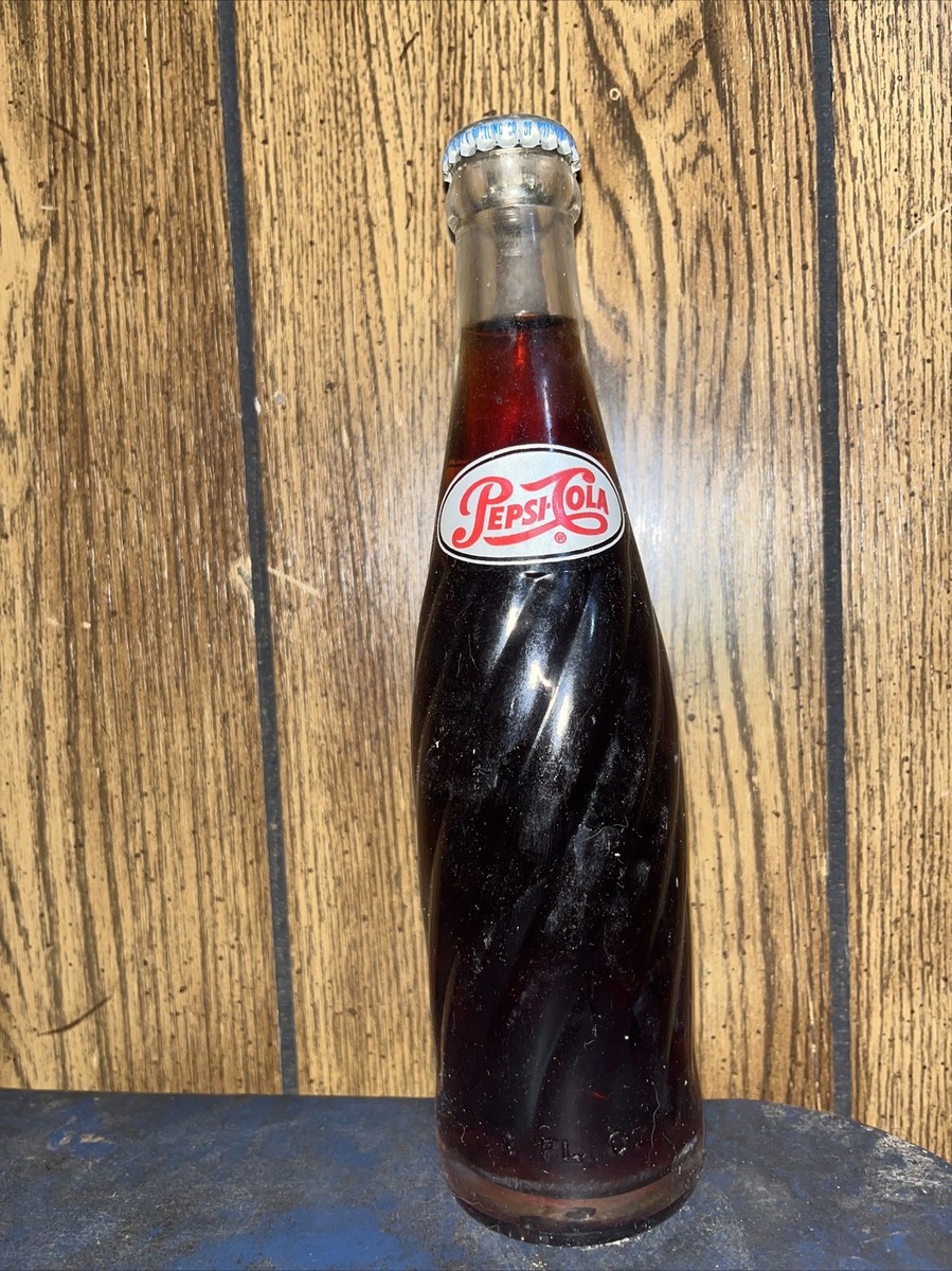 Full 8 Oz. 1960's Pepsi Cola Soda Bottle | eBay