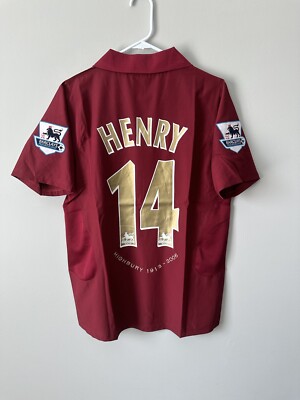Thierry Henry Arsenal Soccer Team New Men's Retro Vintage