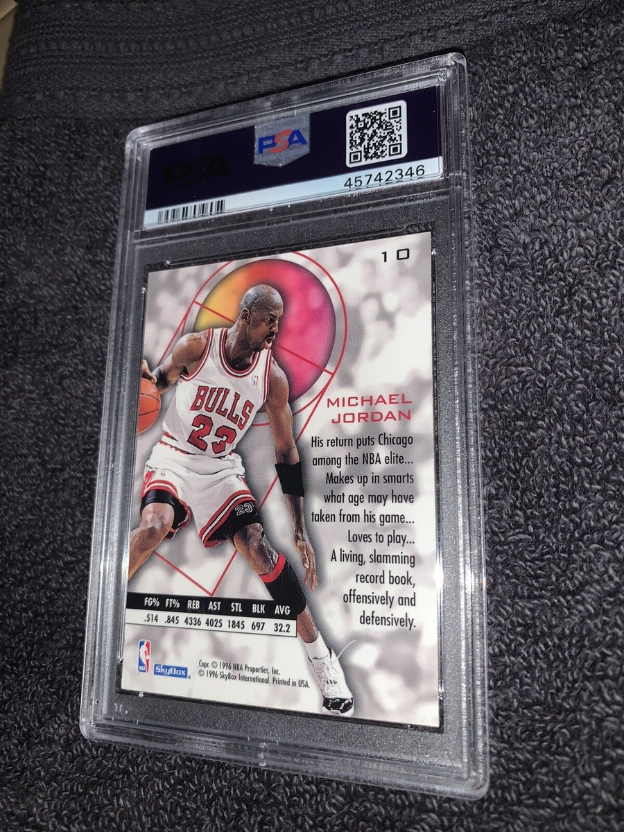 1995-96 SkyBox E-XL - Blue #10 Michael Jordan. PSA 9. Rare G.O.A.T 