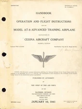 Cessna AT-17 T-50 UC-78 Bobcat Crane Manuals 1940's PDF details Pilot WW2 Plane