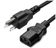 Standard 5ft (1.5m) 10 Amps 125 Volts Black 3 Prong AC Power Cord Cable