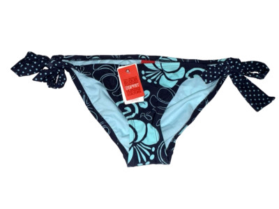 Esprit Swim Navy Blue Floral Polka Dot Bikini Bottom Women s Size Small NWT
