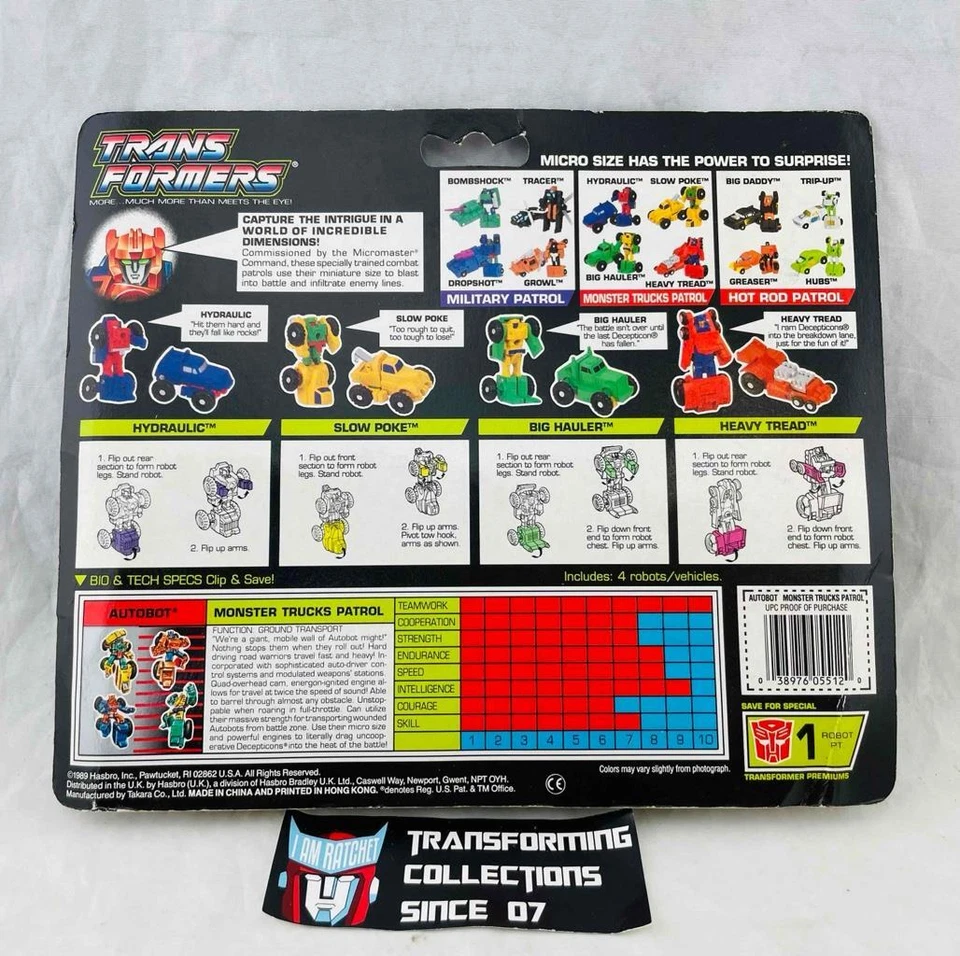 Transformers Original G1 1990 Micromaster Monster Truck Patrol MOSC Sealed - Image 2 of 2