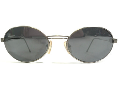 Benetton Formula Sunglasses B.F. 1 004-40S Gray Round Frames with Blue Lenses