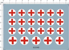 10mm Red Cross Roundel Ambulance Military Vehicle Insignias Markings Water Decal