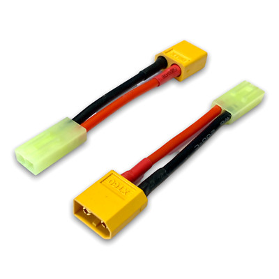   2x Adapter Mini Tamiya Male auf XT60 Stecker Male Lipo Akku RC Ladekabel 14AWG
