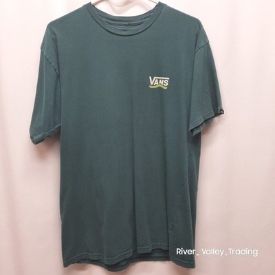 Vans Off The Wall T Shirt Mens Medium Green Checkerboard Graphic Short Sleeve M