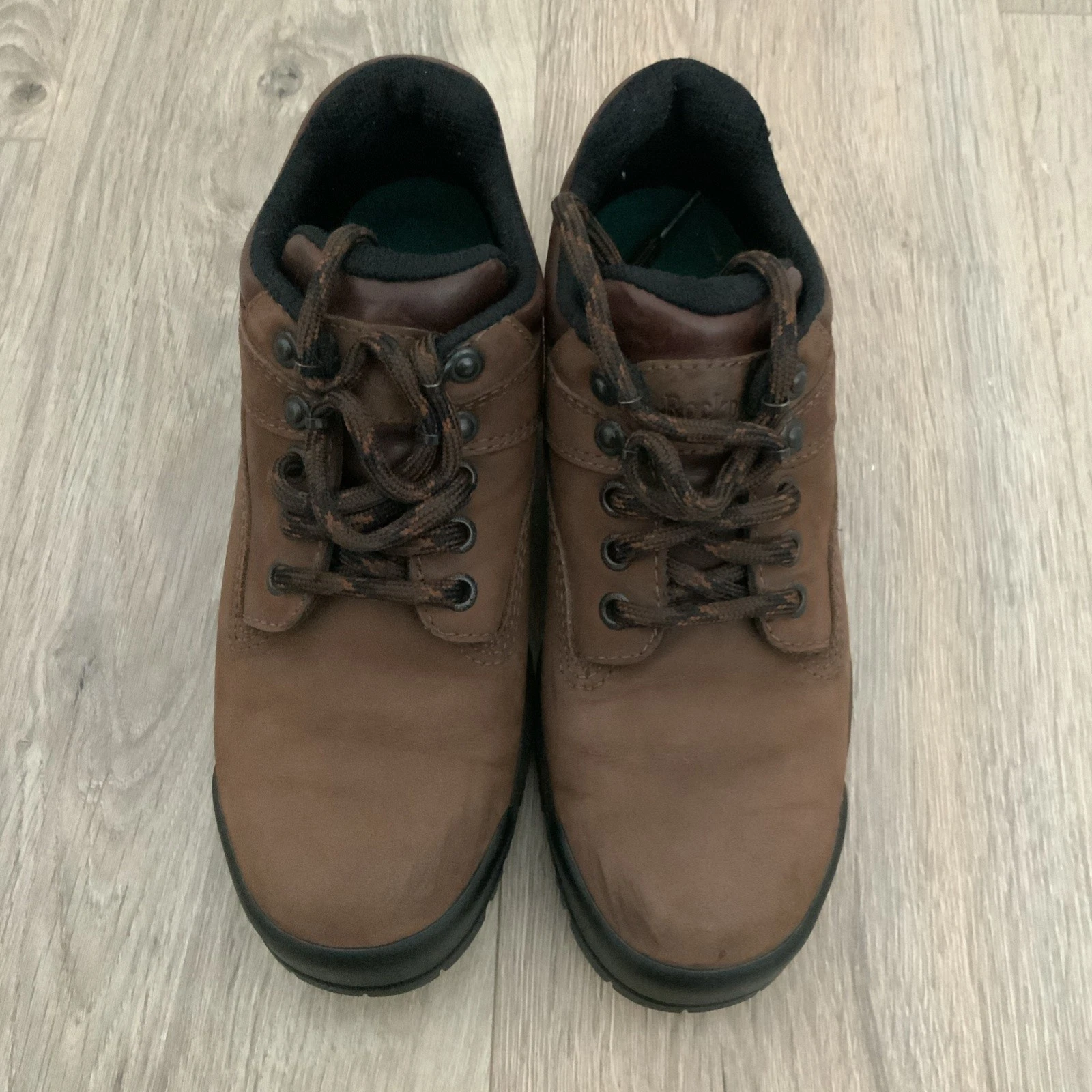 Rockport 7.5 Men Brown Leather Camping Hiking Trail Hunting Ankle Boots