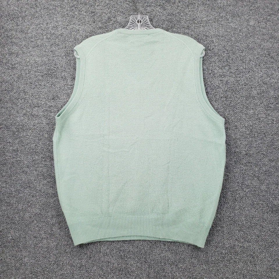 Lyle & Scott Vest Mens L Large Green Pine Valley Orlon Acrylic V Neck Golf USA - Image 2 of 4