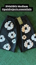 Denim Tears Black Sweat Shorts Graphic Drawstring Pockets Regular Fit Men s