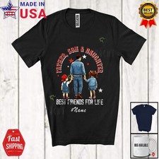 Nombre Personalizado Padre e Hijo Hija Mejores Amigos; Día del Padre Papá Familia Camisa