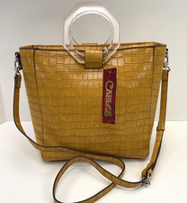 CARLOS SANTANA Handbag Croc Embossed Yellow C...