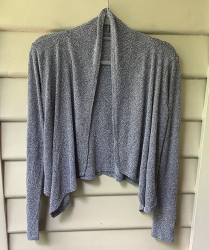 Metalicus Grey Cardigan Marle Size 1 S 10 Textured Knit Open Front Jacket As New - Picture 1 of 8