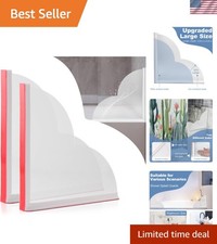 2 Pack Large Shower Splash Guard for Walk in Shower, Upgrade 9.25 x 9.25 In B...
