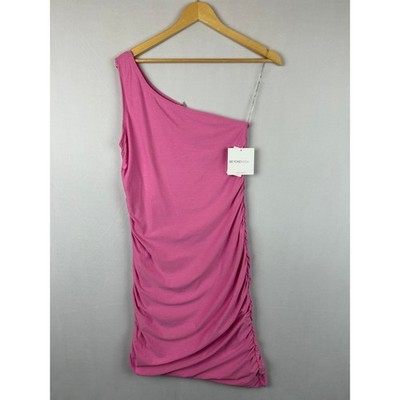 Beyond Yoga Featherweight Carried Away One Shoulder Dress Pink Women's Size L