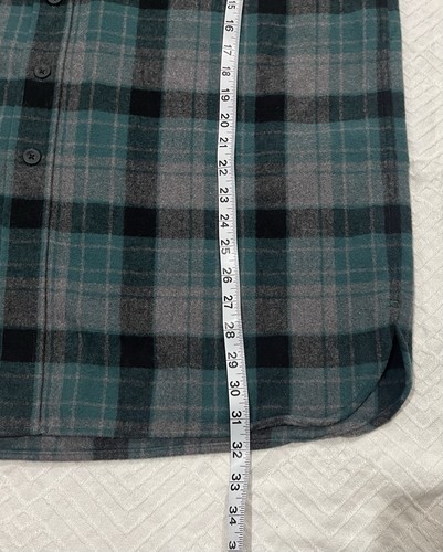 LL Bean Men’s Flannel Button Shirt Large Traditional Fit Green Black - Picture 5 of 8