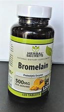 Bromelain Supplement 500 Mg 120 Count Herbal Secrets Tablets ,Exp.-09/2028