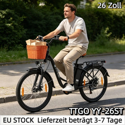 26 Zoll E-bike,250W E-Mountainbike 36V 14.5Ah Damen/Herren Elektrofahrrad 25km/h