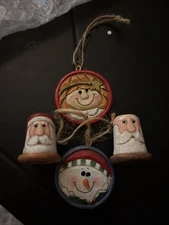 Santa Thimble Midwest of Cannon Falls folk art Santa Claus Thimbles And Ornament