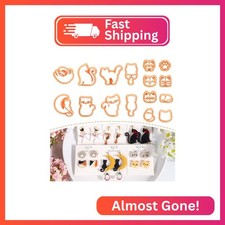 Puocaon Cats Polymer Clay Cutters - 16 Pcs Small Cat Stud Clay Cutters for Earri