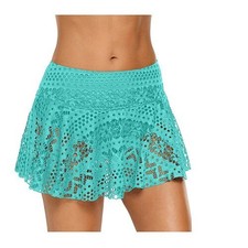 Women Swim Bikini Bottoms Ladies Monokini Beach Lace Shorts Skirt UK8-18