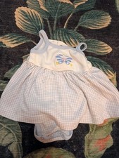 VTG Y2K First Impressions Gingham Butterfly Romper Baby Girls 3-6 Months 2004