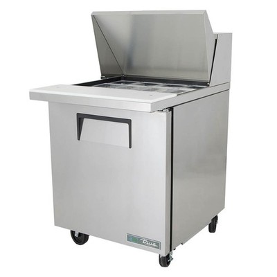 True TSSU-27-12M-C-HC 27'' Mega Top Sandwich/Salad Prep Table w/ 1 Door 12 Pans