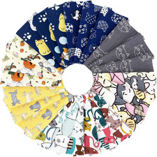 48pcs Cat Charm Packs Fabric Squares 5" x 5",Quilting Cotton Fabric Bundles Prec