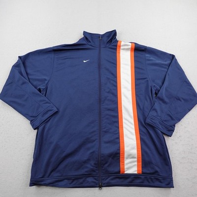 Vintag Nike Jacket Mens 2XL Blue Full Zip Up Track Coat Orange