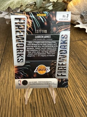 2024-25 Panini Prizm Black LeBron James True Blue Fireworks /199