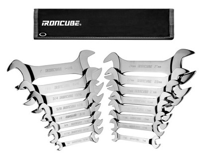 16-Piece Super-Thin Double Open End Wrench Set: 3mm Extra-Slim Profile for Ti...