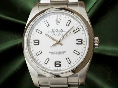 Rolex Air-King Ref.114200 34.5mm White Dial 369 Arabic Automatic 2010 G Serial