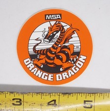 MSA Decal Sticker Orange Dragon Mining Safety 1984 Reflective