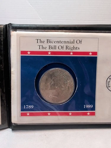 Bill of Rights Bicentennial Uncirculated 1923 Peace Silver Dollar 1st Day Cover