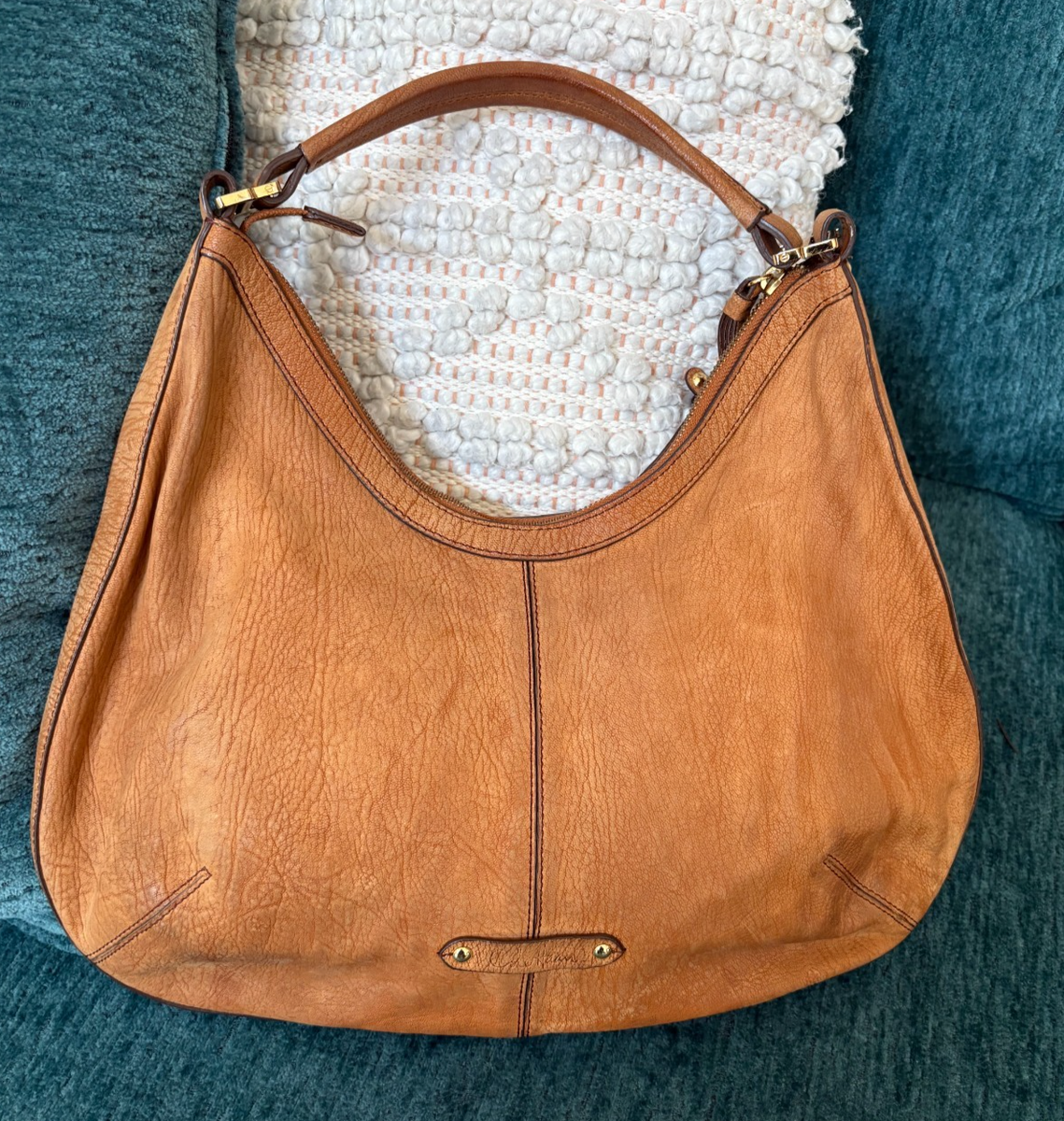 Cole Haan British Tan Leather Tote with Gold Zipper Women main image 4
