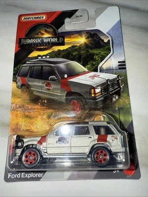Matchbox Jurassic World Rebirth- Ford Explorer (Grey/Red) JGL59
