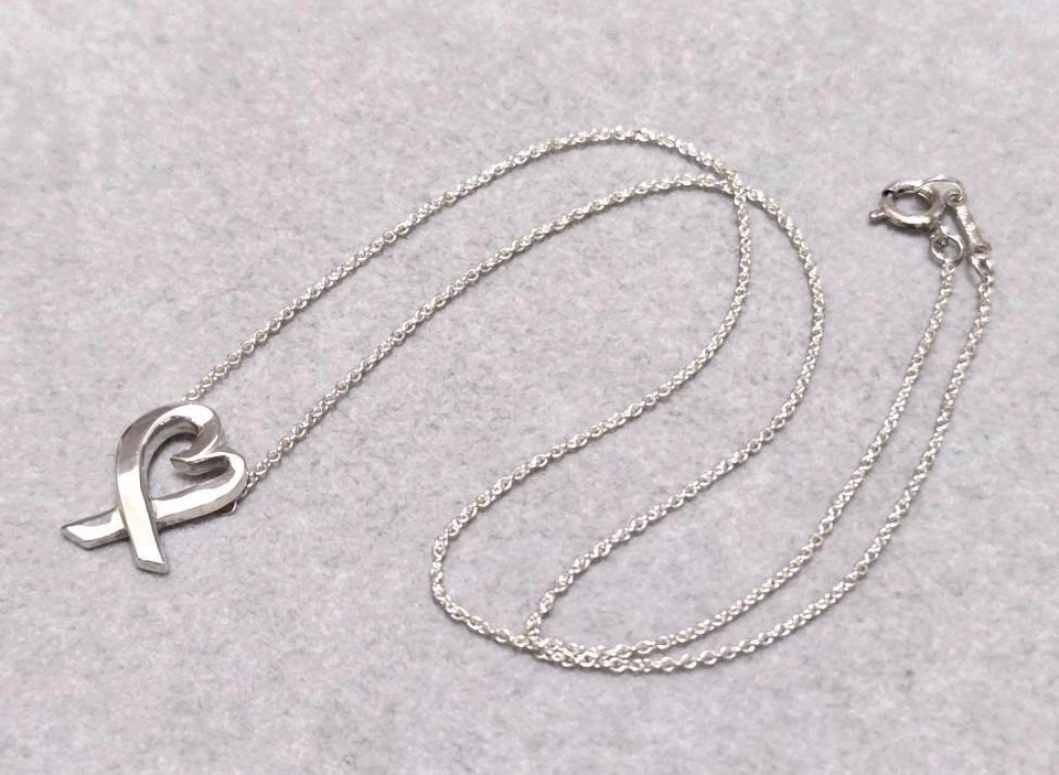 Tiffany & Co. Paloma Picasso Collar Corazón Frotante con Caja Auténtico Foto 3 de 4