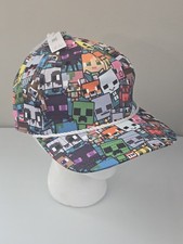 Minecraft Characters All-Over Print Snapback Hat Adult Nwt
