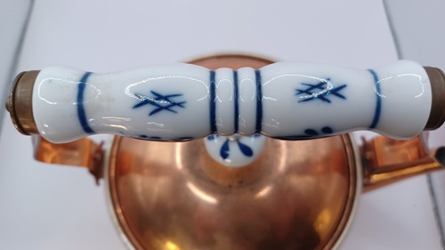 Bollitore da tè vintage in rame Himark di Taiwan con manico in ceramica. D2133 - Foto 10 di 13