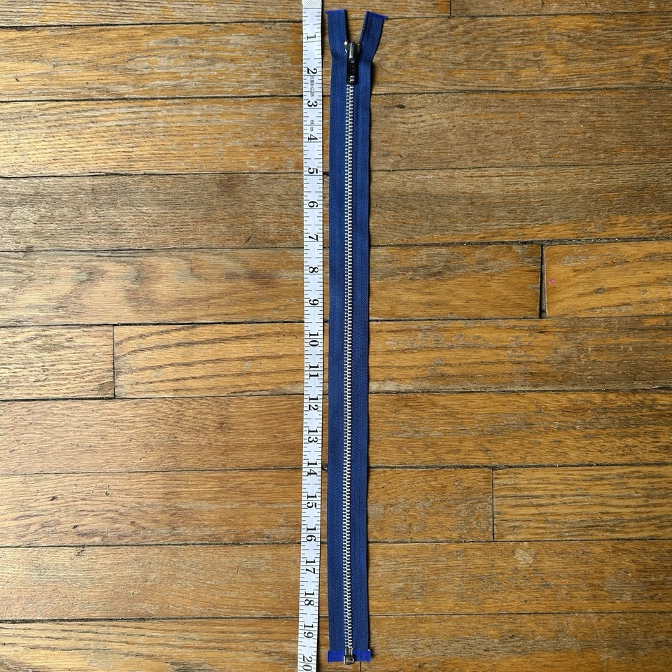 VTG 1970’s PRIDE Zipper Rainbow YKK Heavy Duty Separating No.5 20” Nickel BLUE - Image 2 of 4