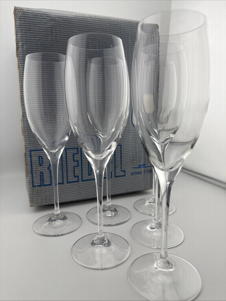6 RIEDEL 416/48 Vinum Prestige Cuvee Glasses 218mm 2001 Made in Austria With Box - Image 4 of 4