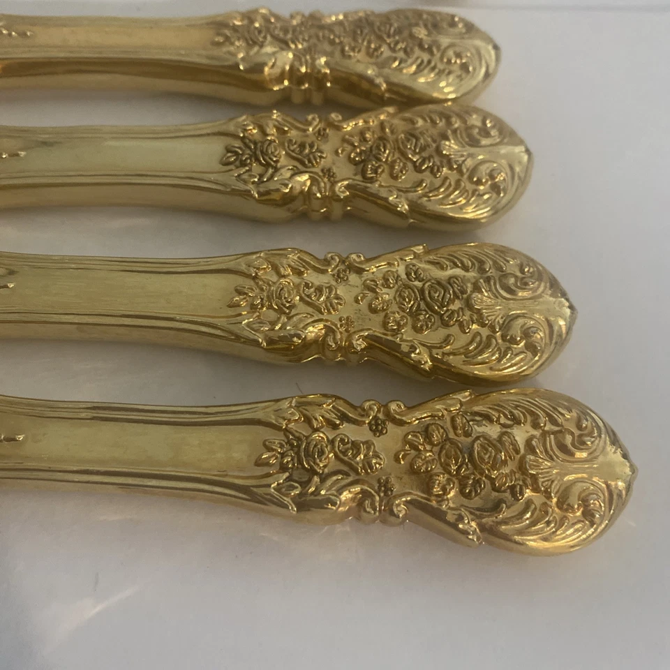 Vintage FB Rogers Golden Grand Antique  12 Piece Flatware Set Roses Ornate - Image 2 of 4