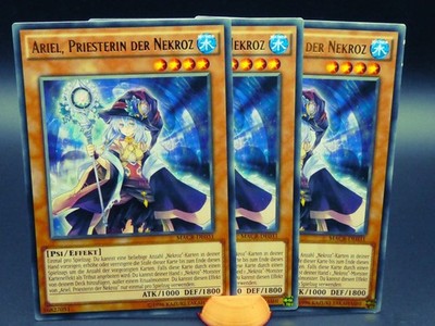 Yugioh Playset 3x Ariel, Priesterin der Nekroz MACR DE031/ Rare/ Near Mint/ ger.