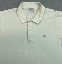 Brooks Brothers Polo Shirt Mens XL White 1818 Slim Fit 100 Cotton Short Sleeve