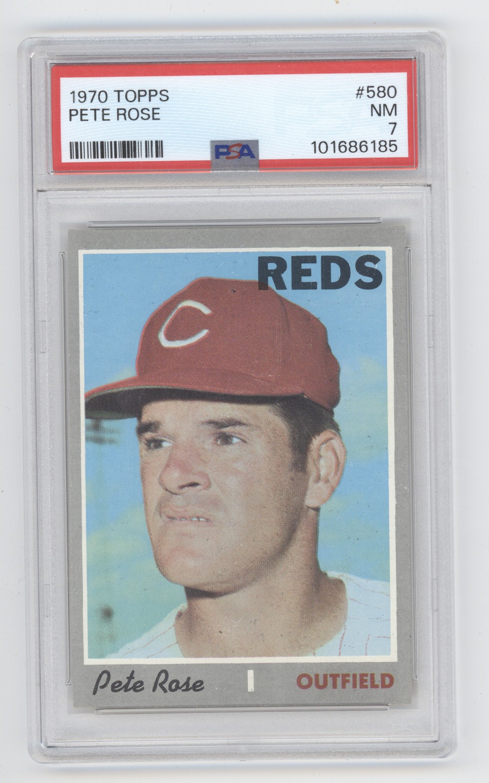 PETE ROSE 1970 TOPPS #580 CENTERED REDS PSA 7 Q1887