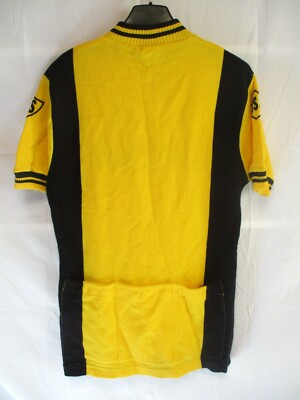 Maillot Cycliste Vintage USS SAVENAY - Jaune - Taille 3 - Années 70 - Tricots Du Rocher