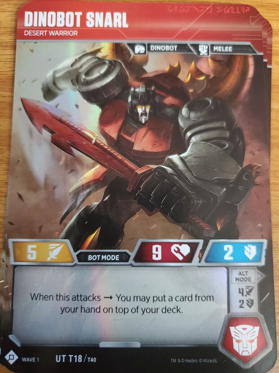 Transformers TCG Dinobot Snarl Desert Warrior - Character Card Transformers TCG Dinobot Snarl Desert Warrior - Character Card